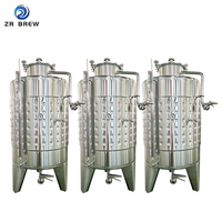 Cuve de fermentation de vin en acier inoxydable de 100-1000 L à capacité variable avec structure de refroidissement enveloppée pour la fermentation de vin de fruits en cave de vinification