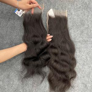 Extensions de cheveux humains ondulés naturels HD 5x5 avec fermeture en dentelle, couleur noir naturel, cheveux vietnamiens prêts à être expédiés - Product Image 1