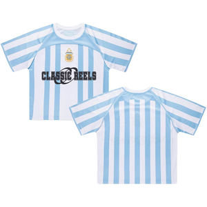 Camiseta de Fútbol a Rayas con Logotipo Personalizado de Alta Calidad - Jersey de Fútbol Sublimado - Camiseta Deportiva de Secado Rápido para Hombre OEM - Product Image 1
