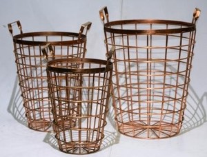 Wholesale <b>Storage</b> Type and Home Decoration Copper Antique Iron <b>Wire</b> Copper Color Metal <b>Wire</b> Mesh Laundry <b>Basket</b> with Handle - Product Image 6