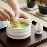 Bol à matcha en céramique avec bec verseur et logo personnalisé, vente en gros, bol japonais pour mélanger le matcha, bol à thé pour ensemble de thé matcha