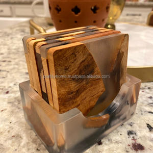 Crafty HOME-Juego de resina epoxi de color personalizado, posavasos cuadrado de madera, resina epoxi - Product Image 2