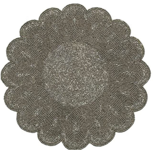 <b>Direct</b> Factory Sale India Eco-Friendly Customizable Green Gold Glass <b>Beads</b> Design Embroidered Placemats Home Use Wholesale Price - Product Image 3