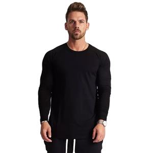Ropa de gimnasio con estampado personalizado de alta calidad para hombres camiseta de compresión de patrón sólido para culturismo músculo Fitness lavado - Product Image 1
