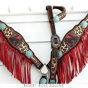 Ensemble de sellerie western en cuir repoussé marron foncé, modèle 2026, très demandé, avec têtière et collier de poitrine classiques pour ranch et roping, durable - Product Image 2