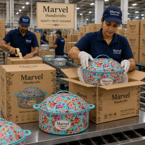Olla de Acero Aislada con Diseño Floral de Marvel Handicrafts, Recipiente para Comida Caliente con Tapa, Tazón para Servir Premium para Cocina, Comedor o Regalo - Product Image 4