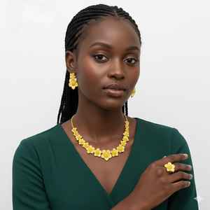 Premium 1K Gold Plated Copper Brass Wedding Necklace <b>Set</b> for Women | Traditional Bridal Statement <b>Jewelry</b> - Product Image 2