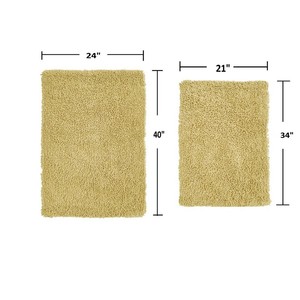 Juego de Alfombrillas Antideslizantes para Baño, Alfombras Absorbentes de Agua, de Algodón Azul, de la India - Product Image 6