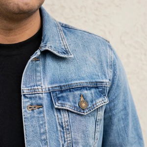 Custom Men's Light Blue Denim <b>Jacket</b> – Vintage Washed <b>Trucker</b> <b>Jacket</b>, Casual Streetwear, OEM & ODM Clothing Manufacturer - Product Image 2