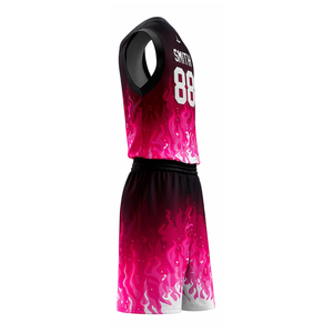 Ensemble de maillots de basket-ball respirants personnalisés en gros avec impression par sublimation du logo de l'équipe sur le devant, design unisexe - Product Image 5