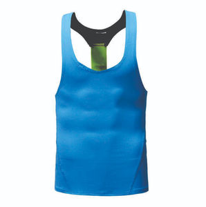 High Quality <b>Men</b> Summer Fitness Tank Tops Custom Made China Polyester Solid Color Button Hood Sublimation Print <b>Singlets</b> - Product Image 5