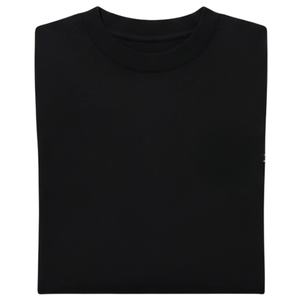 T-shirt Homme Oversize à Manches Courtes Noir avec Logo Minimaliste sur la Poitrine en Coton Col Rond Décontracté Style Urbain Streetwear Vente en Gros - Product Image 5