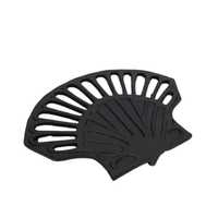 Socle rond en fonte pour casseroles et poêles, motif abstrait ajouré, noir, résistant à la chaleur, pour comptoir de cuisine