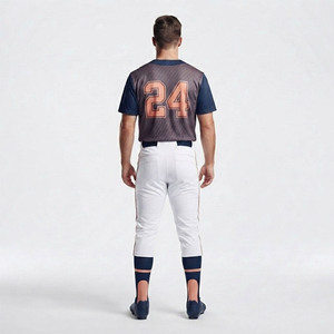 Tenues de baseball personnalisées en gros, 100 % coton, kit complet, maillot de baseball pour hommes, pantalon rembourré, logo sur le devant, respirant, OEM - Product Image 2