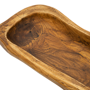 Plateau de service long en bois de teck de luxe écologique ARTERRA, en forme de bateau, multifonctionnel et fait main pour la maison, la villa ou l'hôtel - Product Image 4