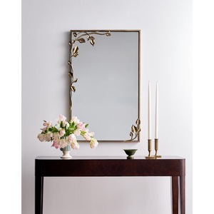Miroir encadré en bois style shabby chic avec un design à dessus drapé, à fixer au mur, décoratif - Product Image 3