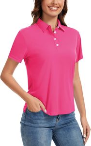 Camiseta Polo de Manga Corta para Mujer, Color Naranja, Tejido de Poliéster de Secado Rápido, Corte Regular, Color Sólido, Tendencia - Product Image 2