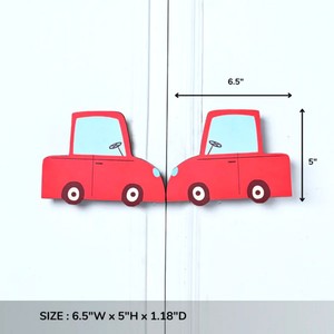 Poignées et poignées de tirage décoratives en bois d'acacia pour enfants, en forme de voiture, pour portes, armoires et commodes, vente en gros - Product Image 3