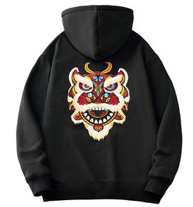 Sudadera con capucha Vintage Premium para hombre elegante geométrico 3D logotipo impreso personalizado 100% algodón Casual forrado antiarrugas impermeable - Product Image 3