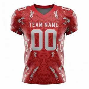 Jersey de Fútbol Americano Personalizado con Cuello en V, Sublimado con Número Impreso, Tela Lisa, MOQ Bajo, Nuevo Modelo Casual 2026 - Product Image 2
