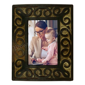 กรอบรูปไม้มะม่วงติดผนังขนาด4X6นิ้วกรอบรูปภาพทำด้วยมือสไตล์อินเดีย - Product Image 5