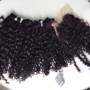 Oeuf Plante Couleur Bundle Et Fermeture Avec Fermeture 4x4 Super Double Drawn Cheveux Qualité Vietnamien Haute Qualité - Product Image 4