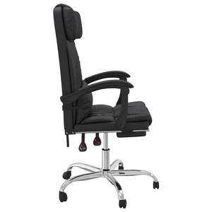 Fauteuil de massage de bureau en similicuir noir avec structure en métal et contreplaqué, catégorie de produit : fauteuil de massage - Product Image 4