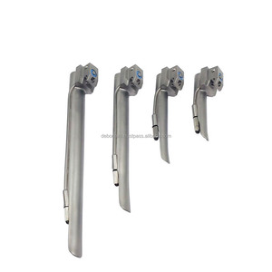 Ensemble de laryngoscope LED Miller de haute qualité, 4 lames droites en acier inoxydable, batterie amovible, équipement de diagnostic ORL vétérinaire - Product Image 4