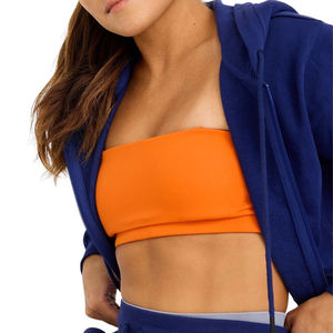 Conjunto Deportivo de Sudadera Corta con Cremallera para Mujer, de Algodón y Felpa, con Logotipo Personalizado, Ropa Deportiva Informal, Proveedor Mayorista OEM - Product Image 2