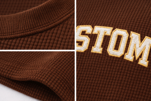 T-shirt surdimensionné en maille gaufrée avec logo personnalisé pour homme, épaules tombantes, streetwear, coton texturé, tee-shirt décontracté, mode, t-shirt vierge, OEM ODM - Product Image 6