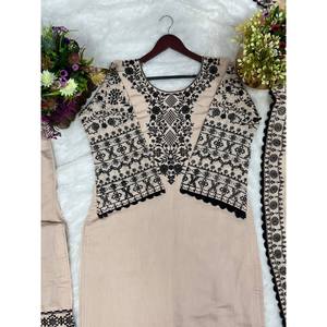 Women's Beautiful <b>Top</b>-Bottom and Dupatta Set with Fancy Embroidery Sequence Work - Product Image 6