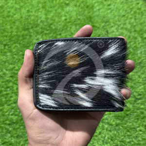 Premium Cowboy Style Cowhide Leather <b>Wallet</b> Mens Handmade <b>Compact</b> <b>Wallet</b> With Natural Hair Texture - Product Image 1