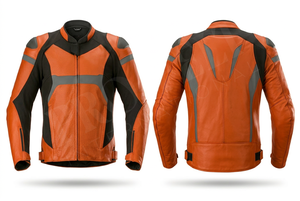 Hot Sale Genuine Leather Motorcycle Jacket with Breathable Design & Reflective Strips Stylish and Durable OEM Biker Gear Jacket - Product Image 5