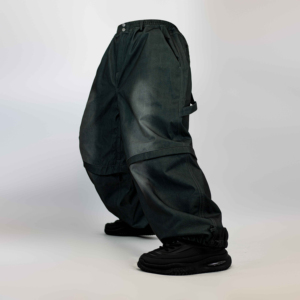 Pantalon Harem Homme Élastique à la Taille en Toile avec Poches Latérales Style Urbain Respirant Mi-Saison Noir - Product Image 2