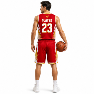 Conjunto de Uniforme de Baloncesto Profesional, Diseño Personalizado de Camiseta y Pantalones Cortos, Kit Deportivo Transpirable y Ligero de Poliéster para Equipos Masculinos - Product Image 3