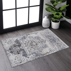Alfombra de Entrada PAYAS Collection 2X3 con Medallón Azul Crema - Product Image 1