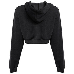 Sudadera corta con capucha para mujer, estilo athleisure, de algodón, personalizada, extragrande, con forro polar en la parte delantera, de manga larga, ecológica. - Product Image 3