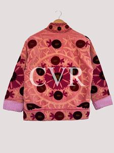 Manteau en velours brodé à la main à motifs floraux pour femme, vêtement d'extérieur décontracté d'automne, col mandarin, manches longues, grande taille - Product Image 1