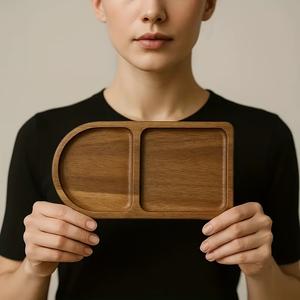 Compact Divided <b>Storage</b> And Serving <b>Tray</b> Smart Two Section Design Ideal For Snacks Sides Breakfast Plates Tabletop Organization - Product Image 5