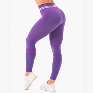 Women's High Waist Front Seamless Soft Yoga Pants Workout Athletic Running <b>Leggings</b> with <b>Scrunch</b> <b>Butt</b> Solid Pattern <b>Leggings</b> - Product Image 4
