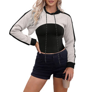 Sudadera con Capucha Corta de Invierno para Mujer, de Alta Calidad, con Diseño Personalizable, Transpirable, Estilo Urbano - Product Image 1