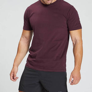T-shirt de sport pour homme en laine, coupe ajustée, avec logo imprimé sur le devant, respirant, séchage rapide, pour entraînement athlétique, vente en gros - Product Image 6