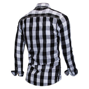 Camisa Casual Elegante con Patrón Cuadrado para Hombre, Manga Larga y Versátil, Camisa a Cuadros para Hombre y Camisas a Cuadros al por Mayor, Personalizadas OEM - Product Image 4