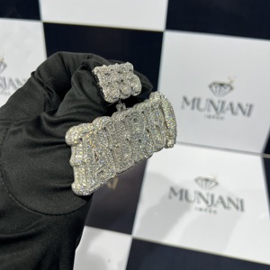 Pendentif Hip Hop de Luxe pour Homme en Argent Sterling 925 Plaqué Or avec Diamant Rond Brillant Certifié IGI, Bijou Lettre pour Fête - Product Image 3