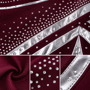 ชุดยูนิฟอร์มเชียร์ลีดเดอร์ WARPRO สีแดงเลือดหมู ประดับคริสตัลสีเงิน พิมพ์ลายแบบ Sublimation เสื้อครอปแขนยาว กระโปรง สำหรับผู้ใหญ่ ผู้หญิง - Product Image 6