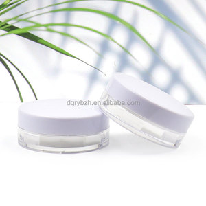 Estuche de polvo suelto transparente personalizado de 10g, tarro de polvo de fijación, caja de polvo corrector cosmético redonda con <span class=keywords><strong>bisagra</strong></span> y malla elástica - Product Image 3