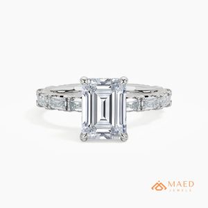 Elegant <b>Emerald</b> Cut Sterling <b>Silver</b> <b>Ring</b> for Women Engagement Wedding Anniversary Party Daily Wear Gift USA - Product Image 1