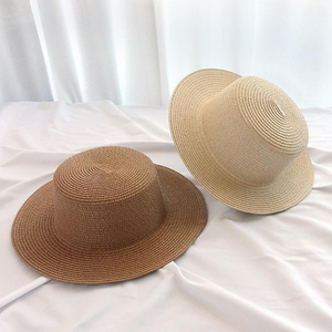 Premium Natural Grass <b>Floppy</b> Straw Sun <b>Hat</b> with UV Protection Custom Logo Unisex Adult Beach <b>Hat</b> Ribbon & Rope Accessories - Product Image 2