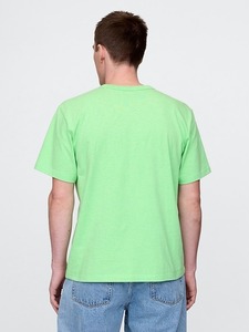 เสื้อยืดผู้ชายสีเขียวล้วน ผ้าฝ้าย แขนสั้น คอกลม ทรงปกติ สวมใส่สบาย ผ้าเจอร์ซีย์ถัก ดีไซน์เรียบง่าย รับผลิตตามสั่ง - Product Image 3