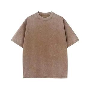 T-shirt ample pour homme avec logo personnalisé, col rond vintage, 100 % coton satiné, anti-plis, coupe oversize et design uni - Product Image 2